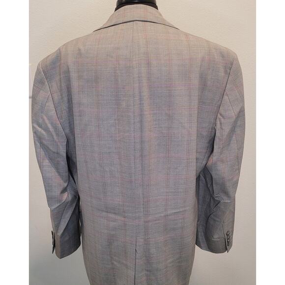 Ermenegildo Zegna Trofeo Wool Blazer 44L Gray Silver Purple Trim EUC - Picture 3 of 11